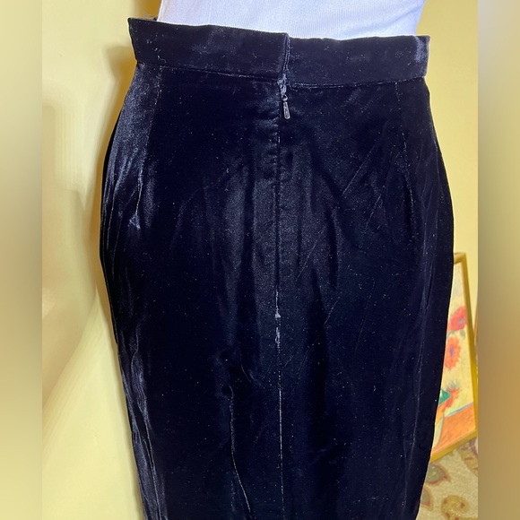 Vintage OLEG CASSINI BlackTie Size 10 Black Velvet Maxi Skirt Timeless Elegant - Picture 13 of 16